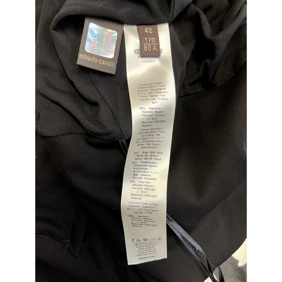 ROBERTO CAVALLI $1800 Black Ruffle Waist Pleated Maxi Skirt Size 42 US 6 - Picture 5 of 5